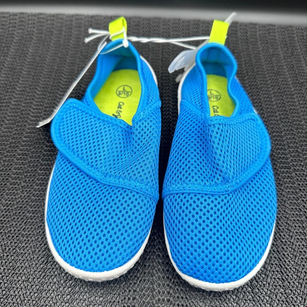 Cat & Jack Toddler Teddy Slip-On Water Shoes Blue Mesh Size L 9/10 NWT